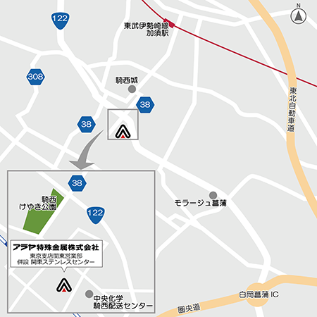 東京支店関東営業所地図
